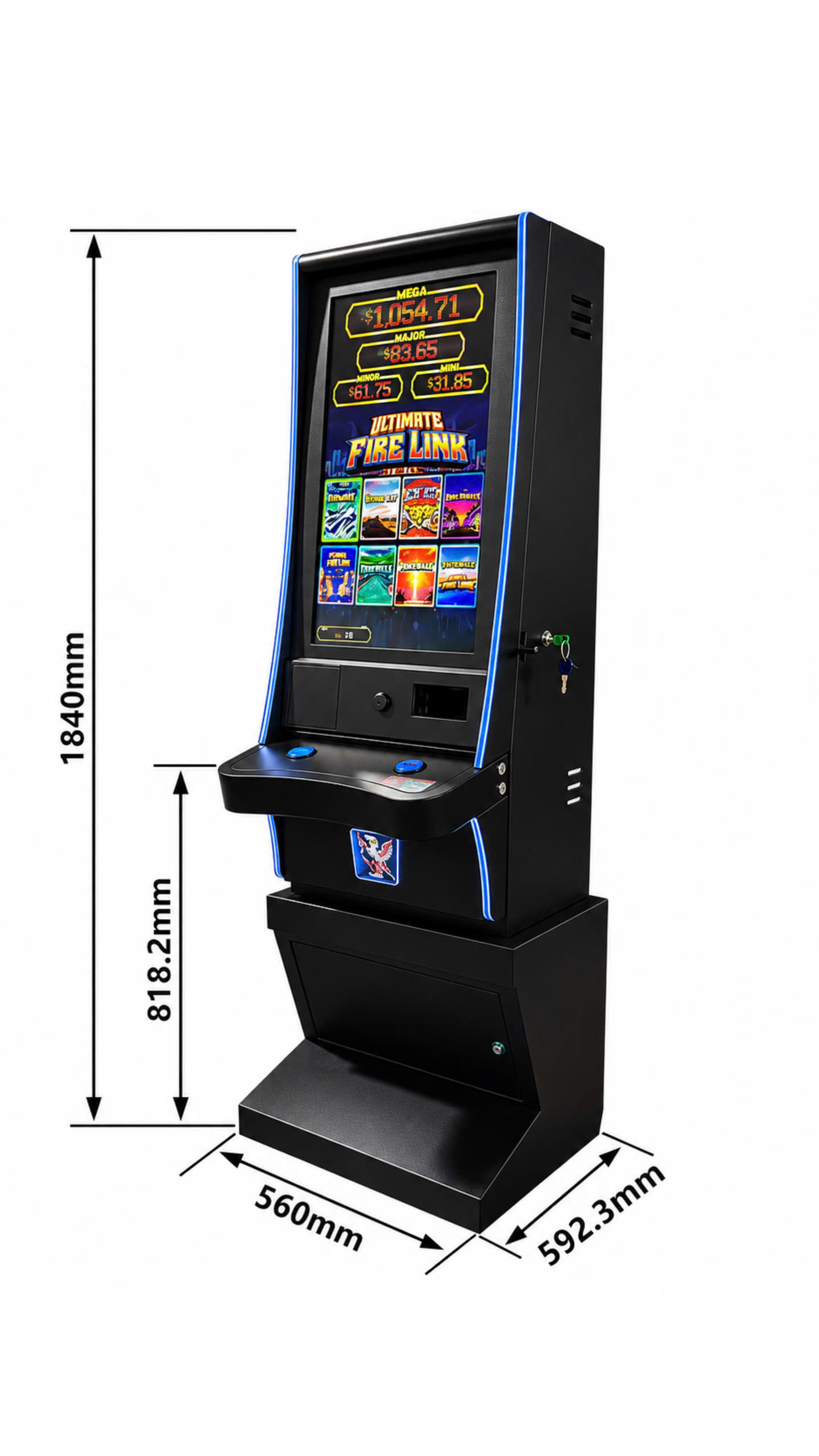 32 Inch Touchscreen Arcade Machine dimensions