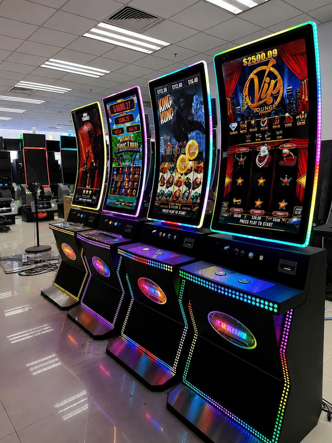 43-inch curved skill game machine attracting customers