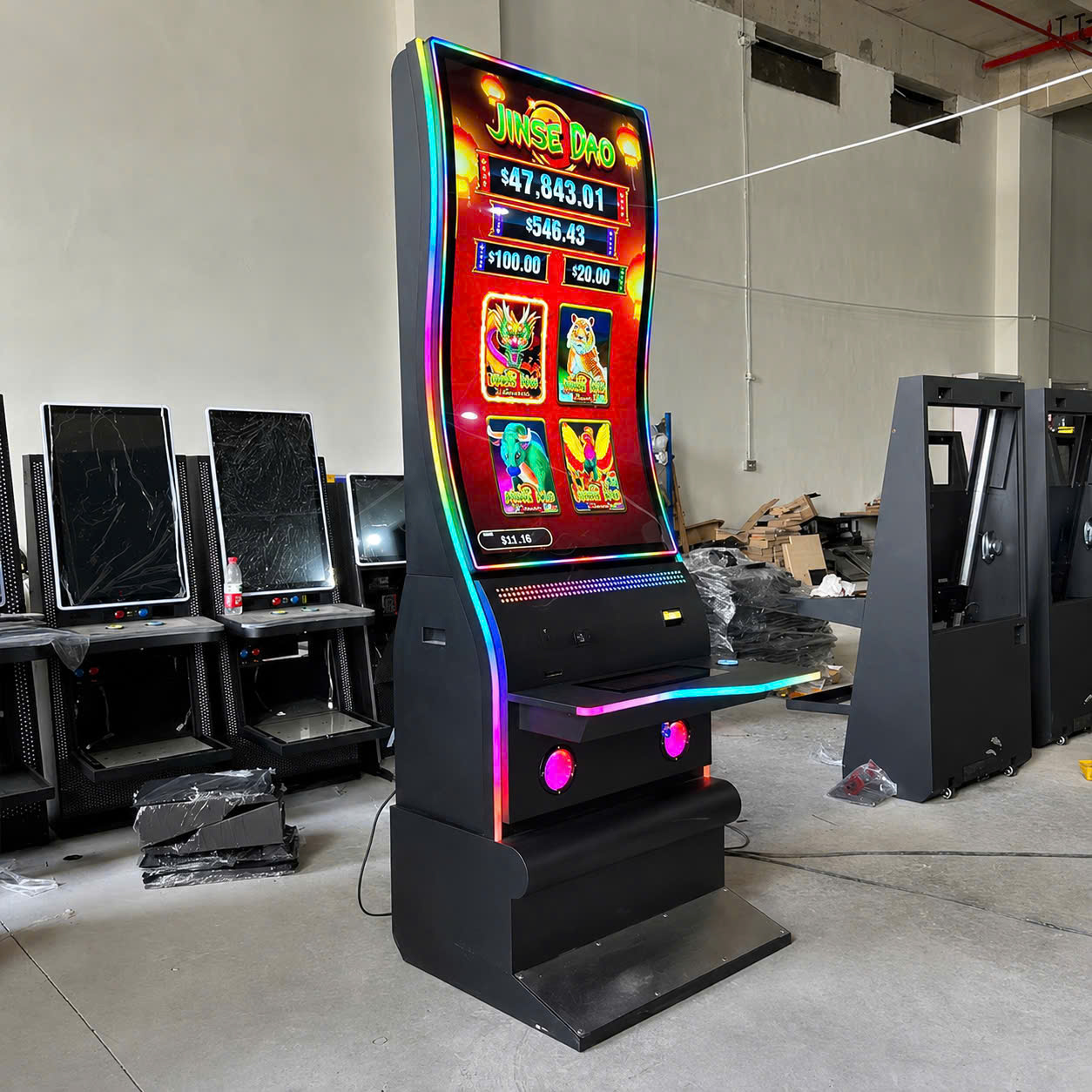 55-Inch S-Shaped Curved Touchscreen Skill Game Machine