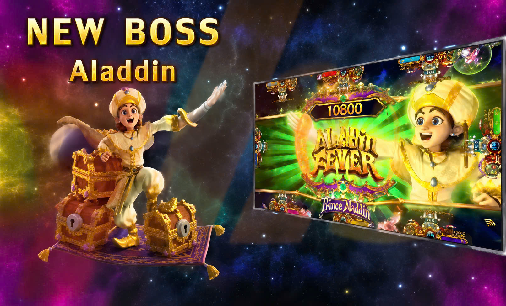 Aladdin boss gameplay in Ocean King 3 Plus fish arcade game