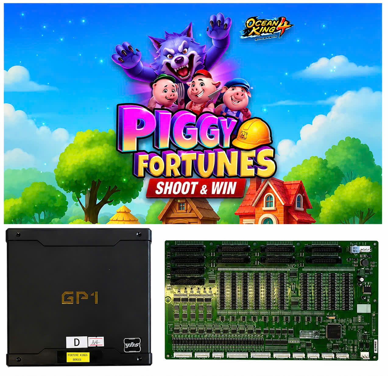 IGS Ocean King 4 Piggy Fortunes GP1 PCB Kit for fish arcade machine.