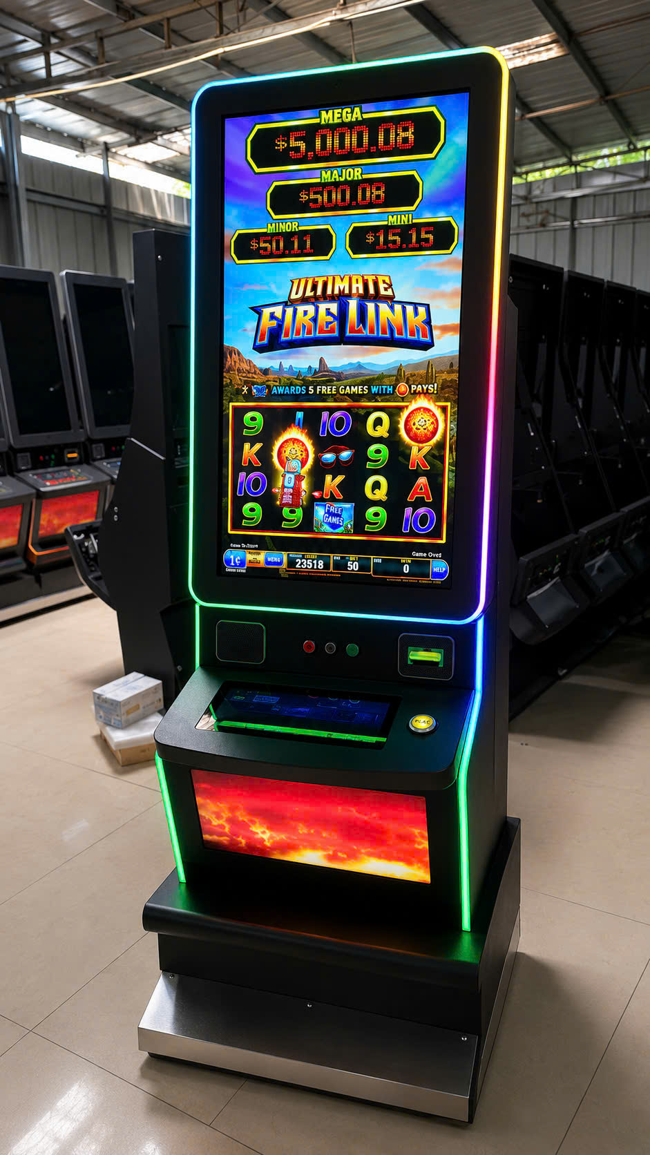 Modern Fire Link touchscreen arcade machine for entertainment venues