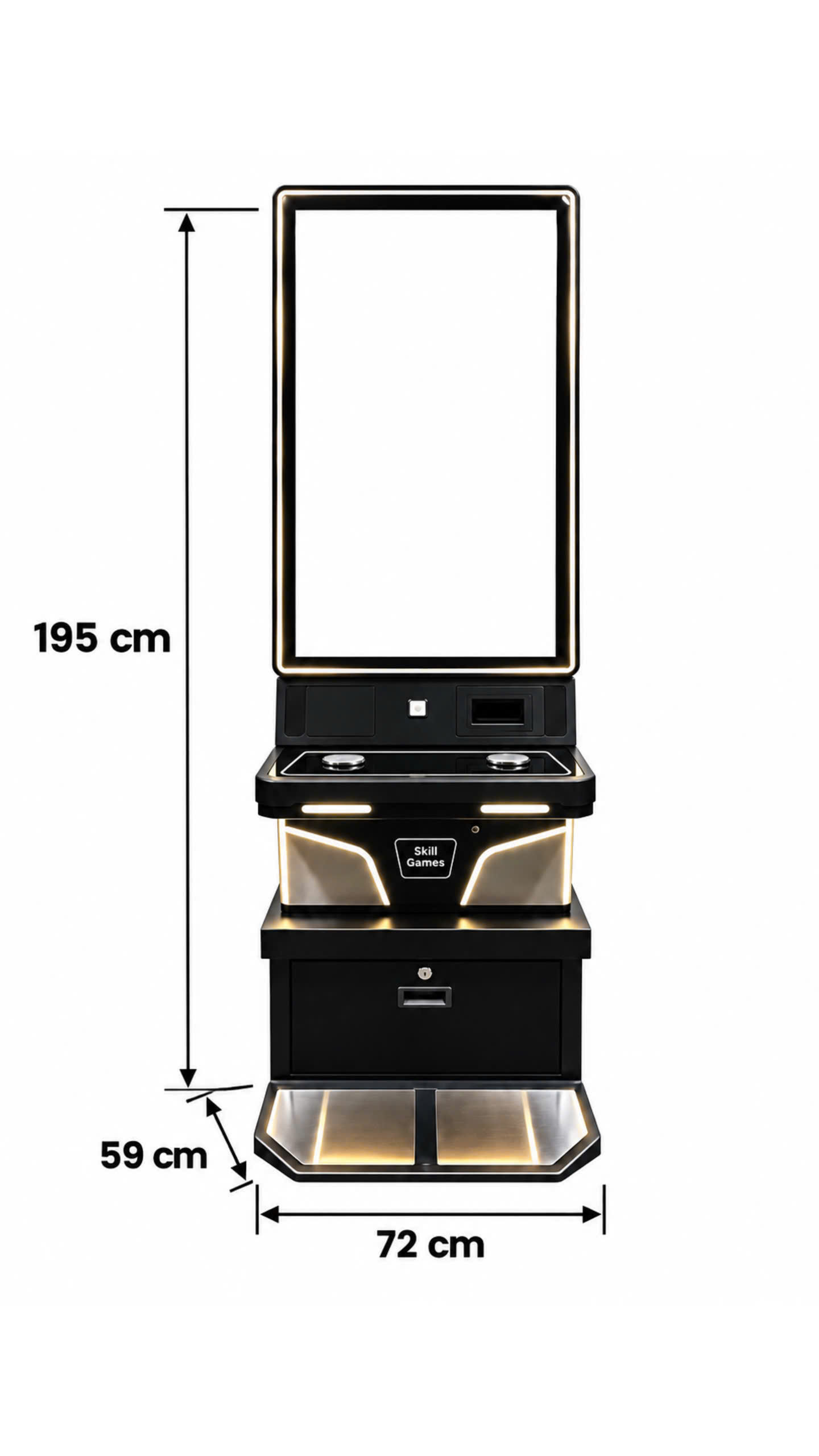 43 Inch HD Touchscreen Gaming Cabinet dimensions