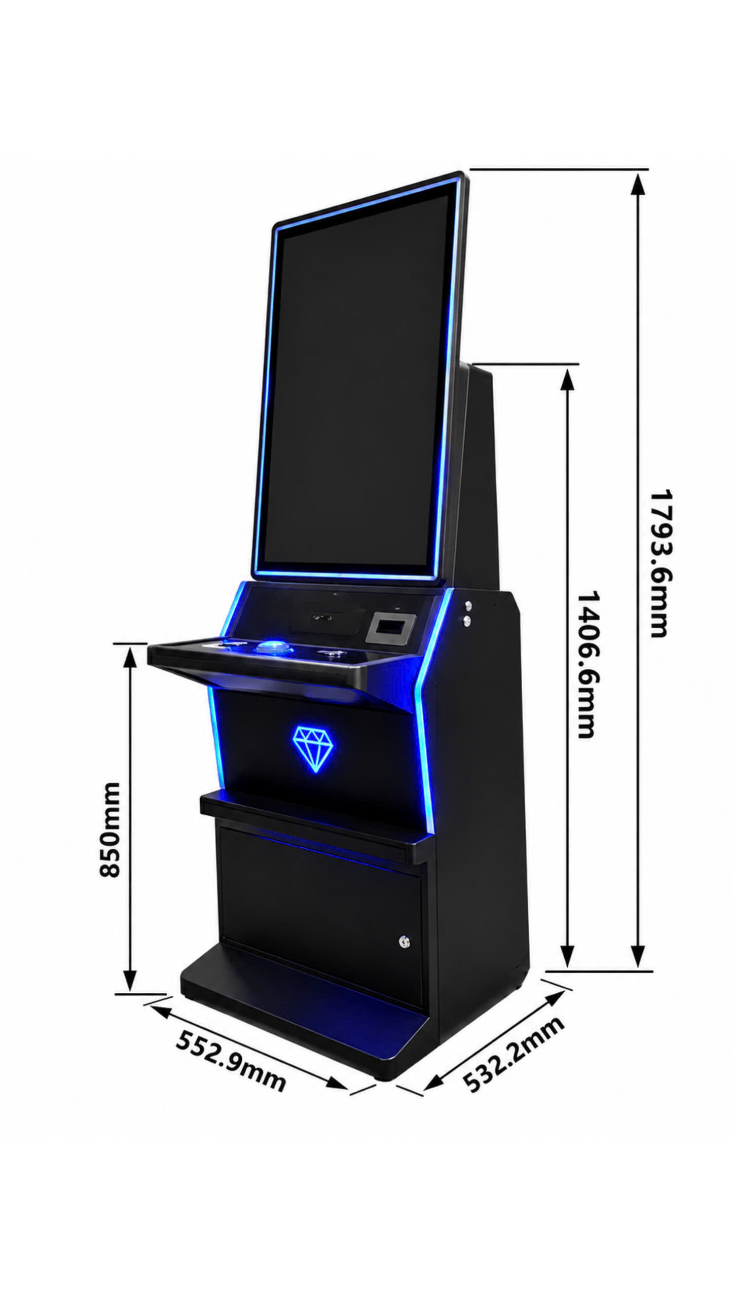 43-inch skill gaming cabinet dimensions
