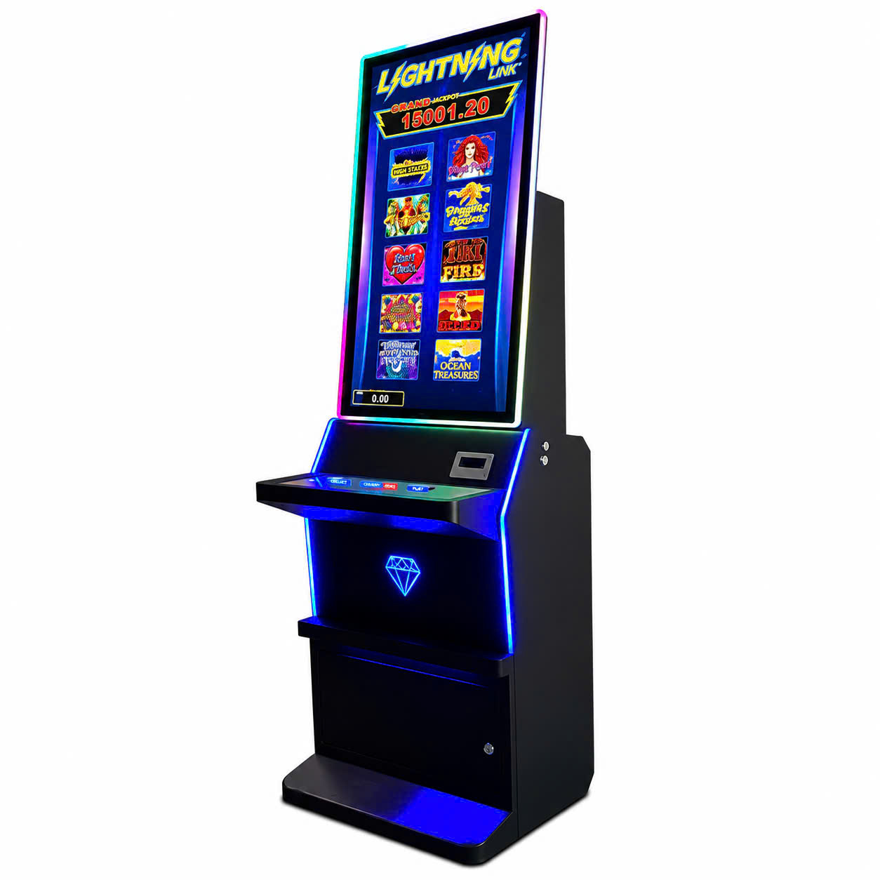 Metal skill gaming cabinet for game rooms