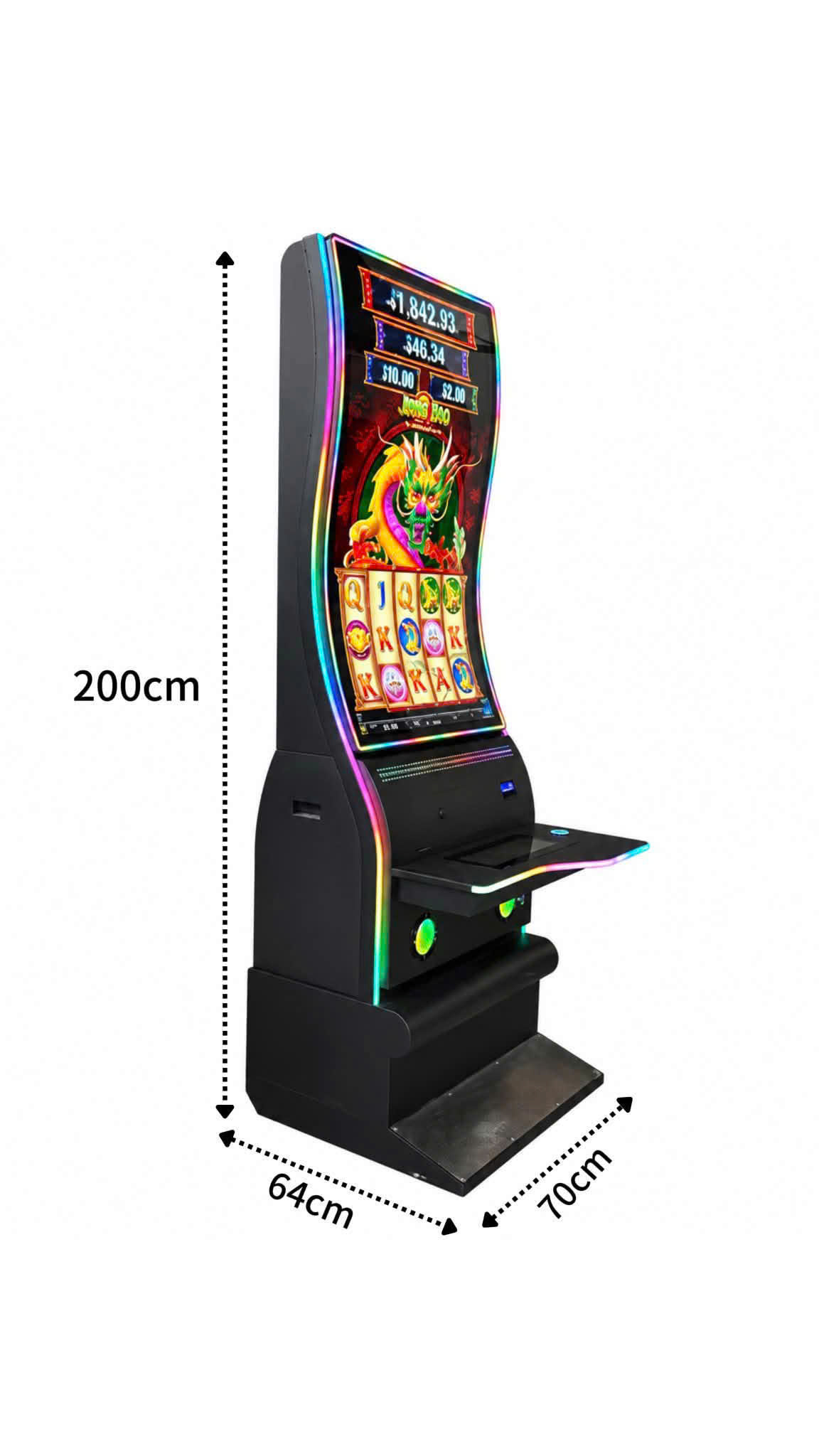 55 Inch S-Curve Arcade Machine dimensions